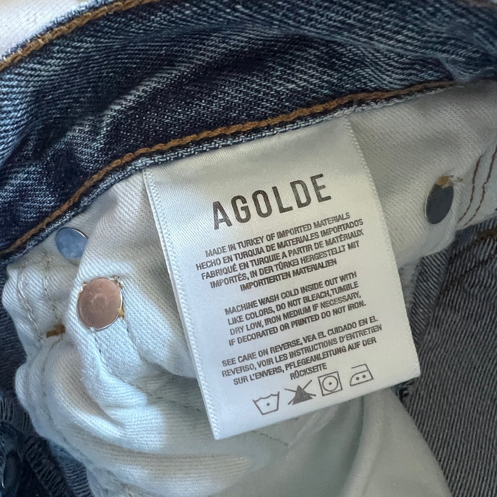 Agolde Straight Leg Jeans in Classic Blue - Picture 5 of 6